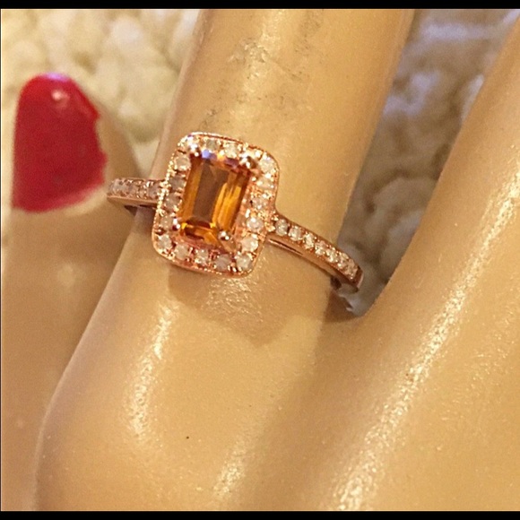 Jewelry - Citrine and Diamonds ring SZ 8